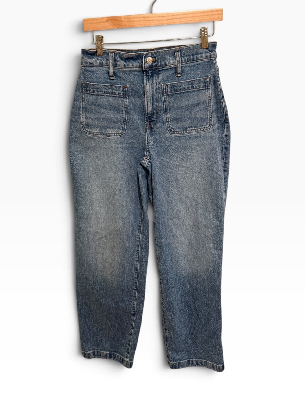 Madewell “The Perfect Vintage Wide Leg Jeans” with Front Patch Pockets - 27